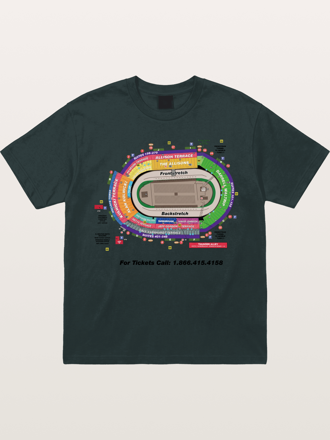 NASCAR Track Seating Map Art Print Gildan T-shirt
