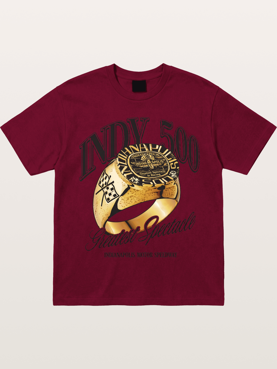 Indy 500 Gold Championship Ring Gildan T-shirt