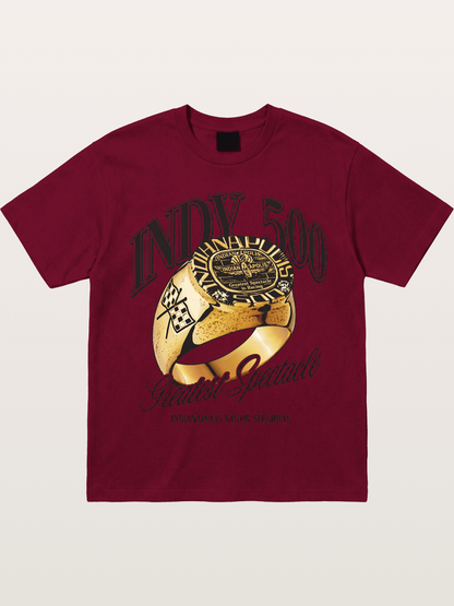 Indy 500 Gold Championship Ring Gildan T-shirt