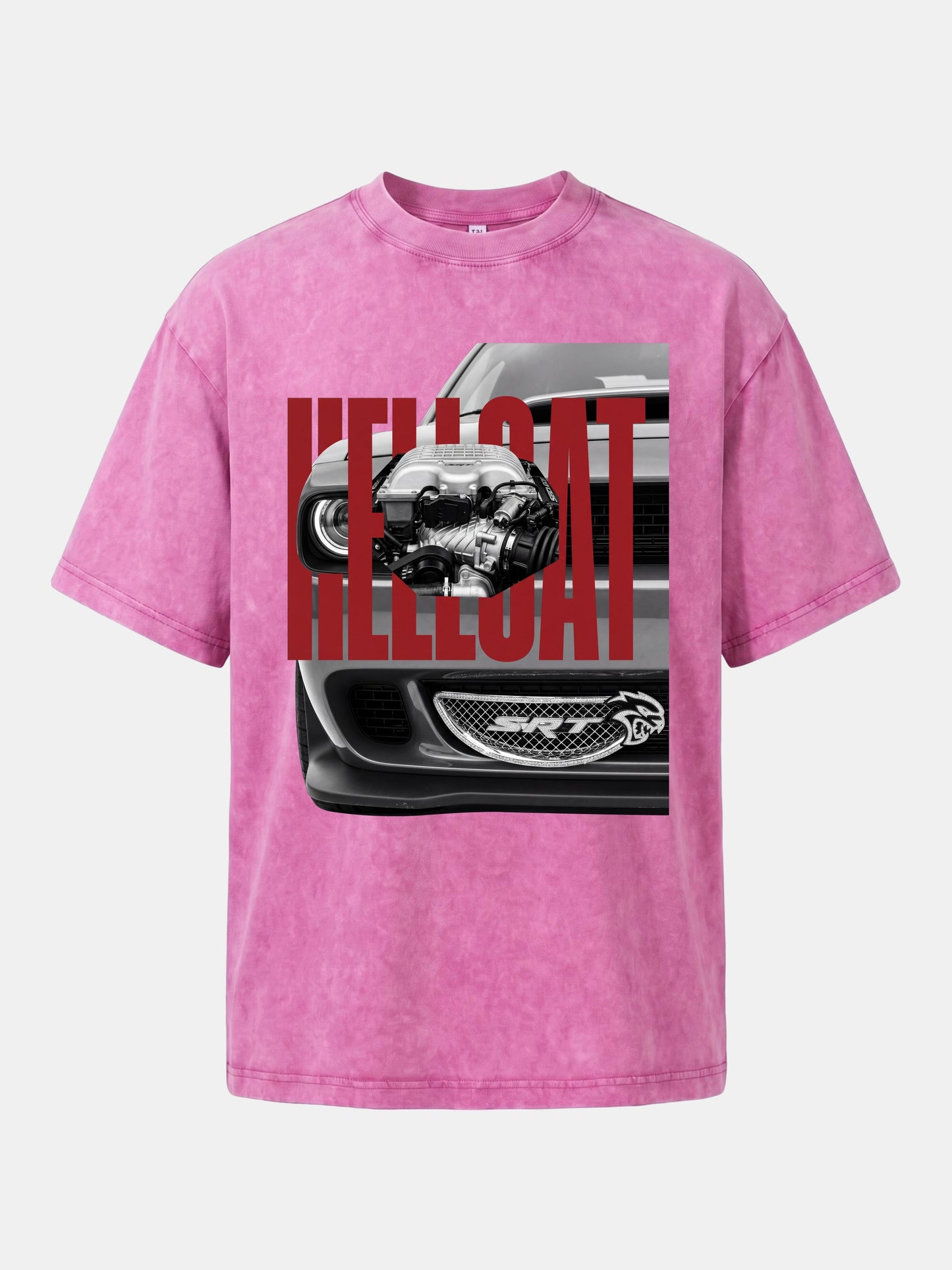 Hellcat Engine Overlay Art Washed T-shirt