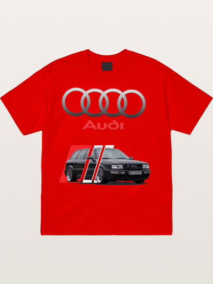 Audi Retro Car Split Design Cotton T-shirt