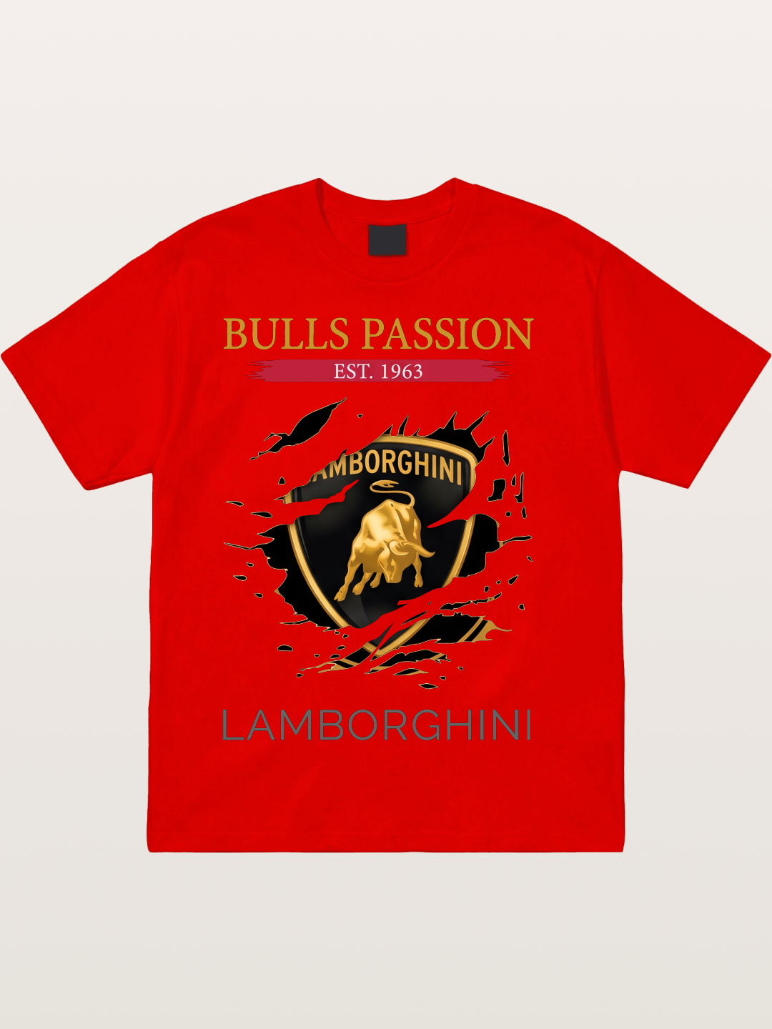 Lamborghini 1963 Tear Logo Cotton T-shirt