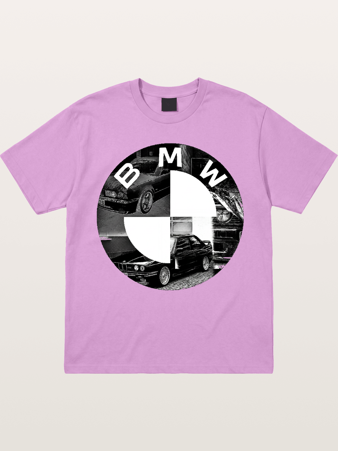 BMW Black White Photo Collage Logo Gildan T-shirt