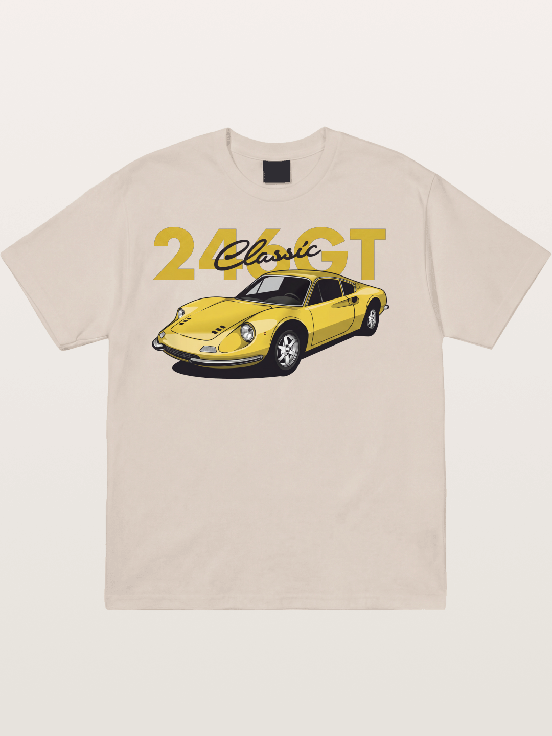 Ferrari 246 GT Classic Yellow Cotton T-shirt