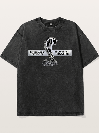 Shelby GT500 Super Snake Emblem Washed T-shirt