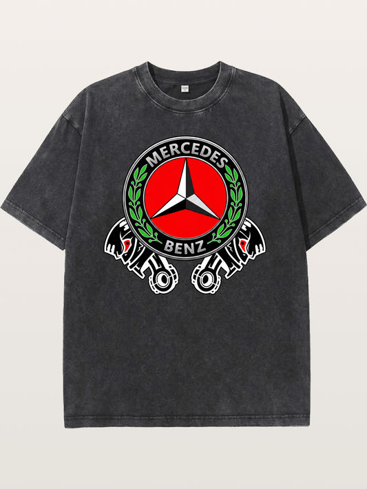 Mercedes-Benz Piston Logo Art Washed T-shirt