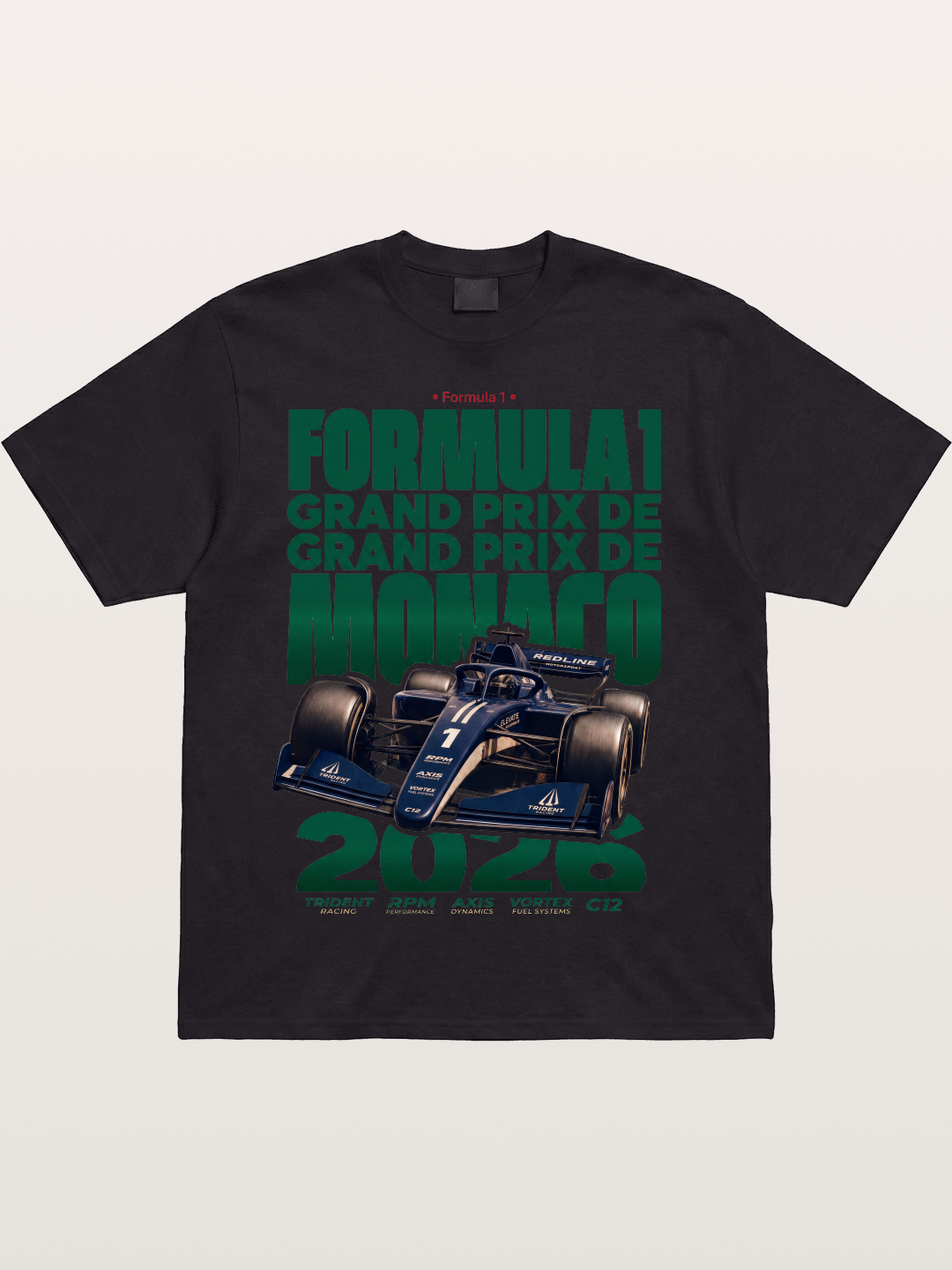 Navy Monaco F1 Grand Prix Art Cotton T-shirt