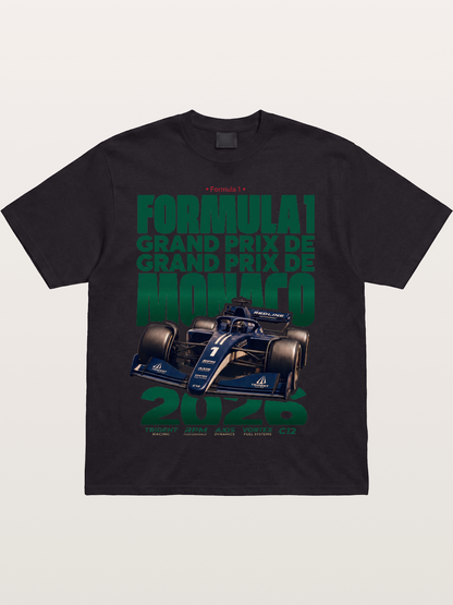 Navy Monaco F1 Grand Prix Art Cotton T-shirt