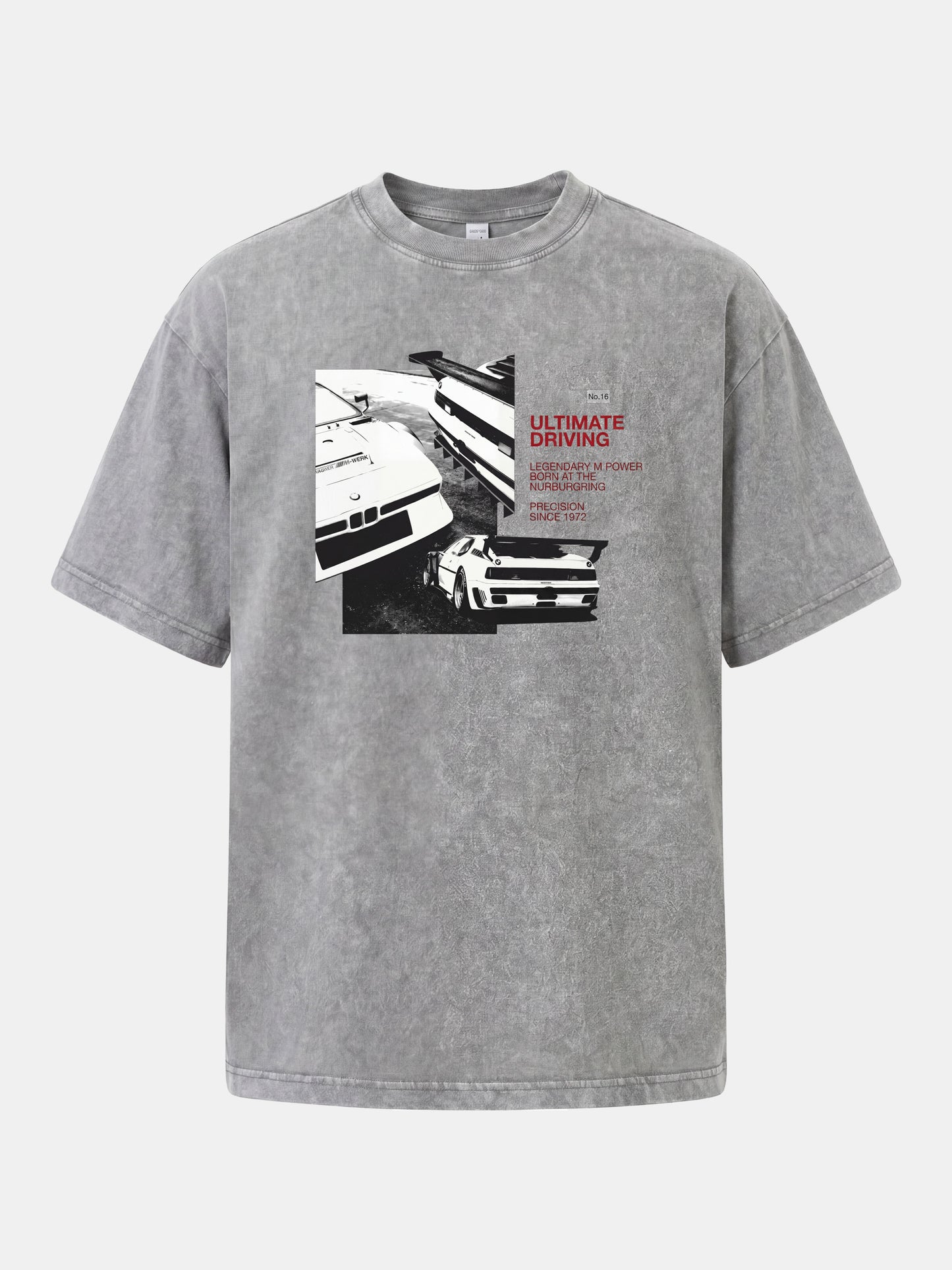 Vintage BMW M3 Black White Card Washed T-shirt