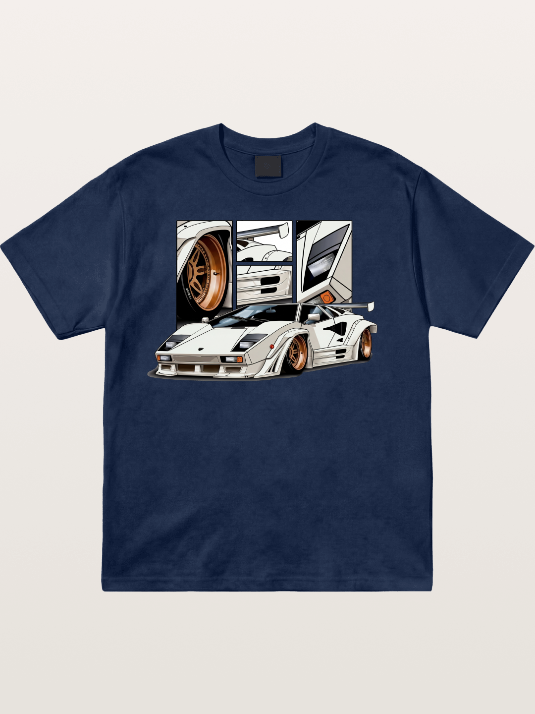 Supercar Collage Cotton T-shirt