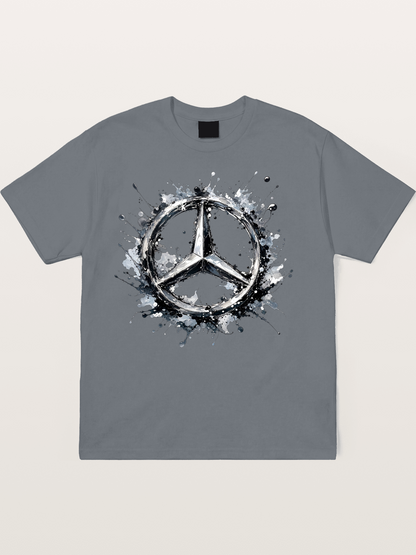 Mercedes Ink Wash Logo Art Cotton T-shirt