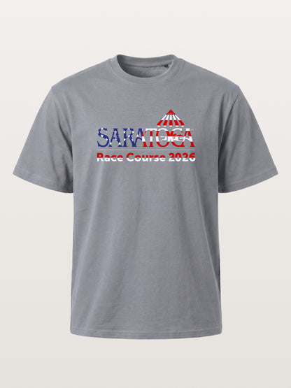 Saratoga Race Course Star Spangled Text Gildan T-shirt