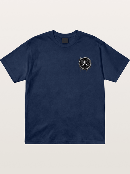 Mercedes Spider Web Logo Art Cotton T-shirt