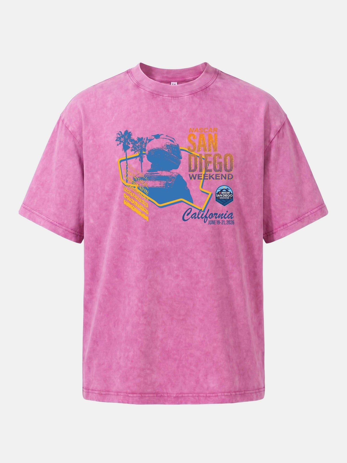 San Diego NASCAR Helmet Silhouette Washed T-shirt