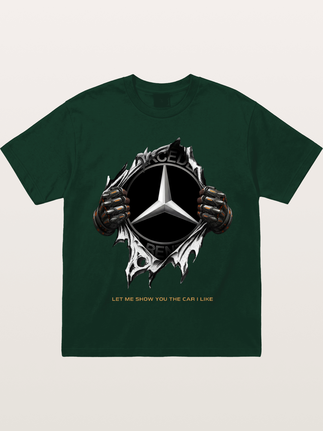 Mercedes Star Crest Tear Through Gildan T-shirt