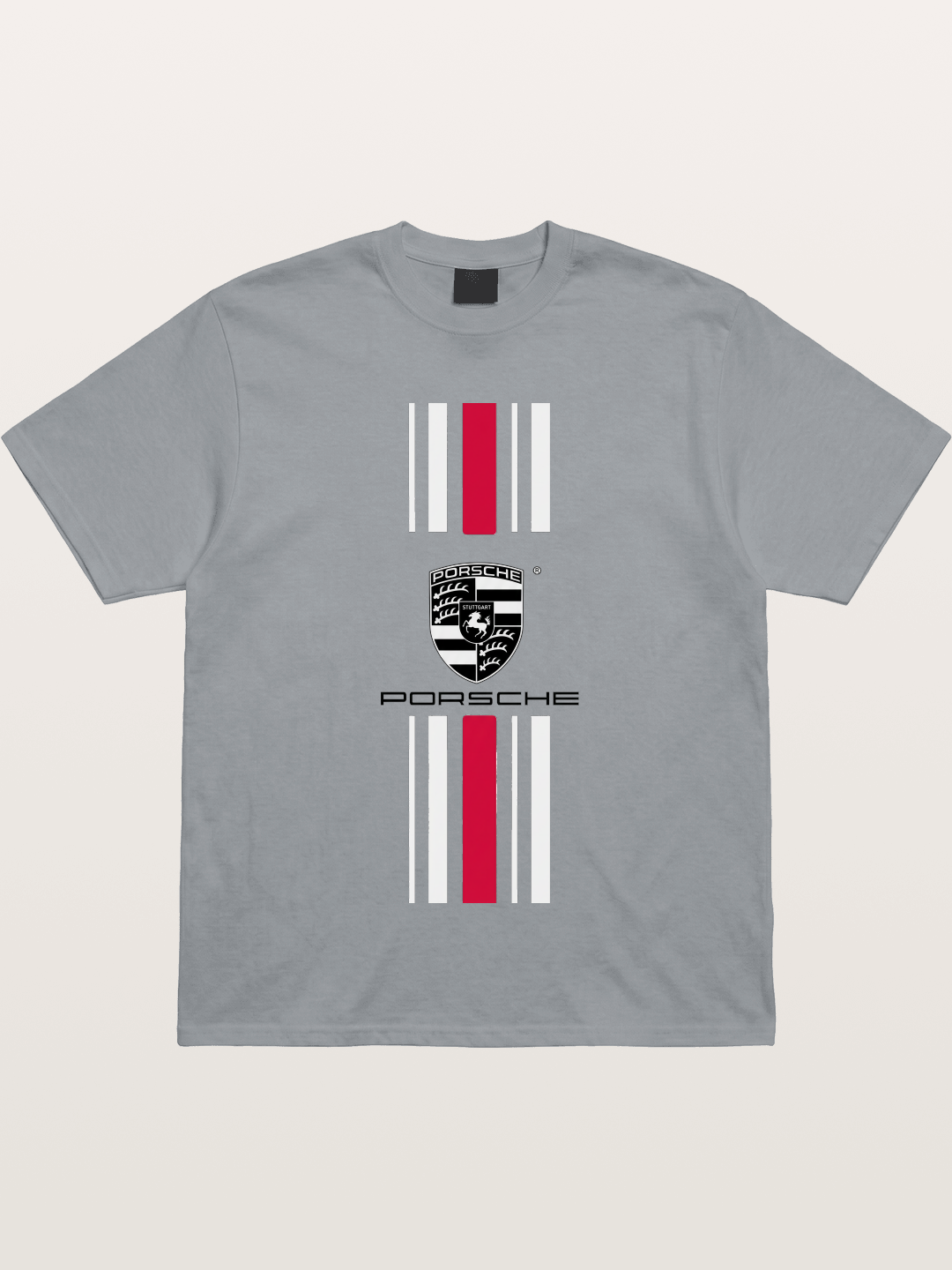 Porsche Crest Striped Design Gildan T-shirt