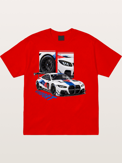 BMW M4 GT Race Car Collage Cotton T-shirt