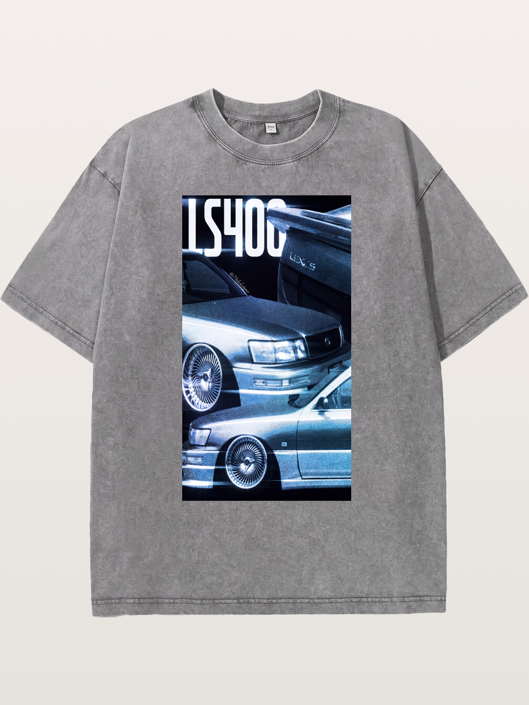LS400 JDM Double Car Print Washed T-shirt