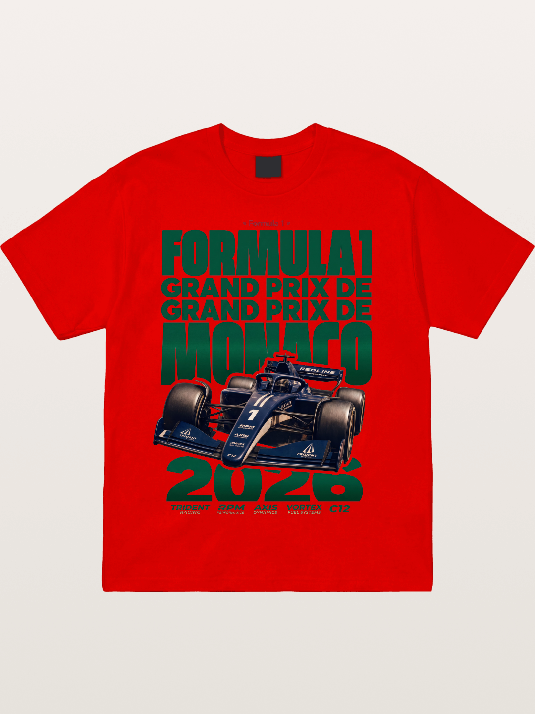 Navy Monaco F1 Grand Prix Art Cotton T-shirt