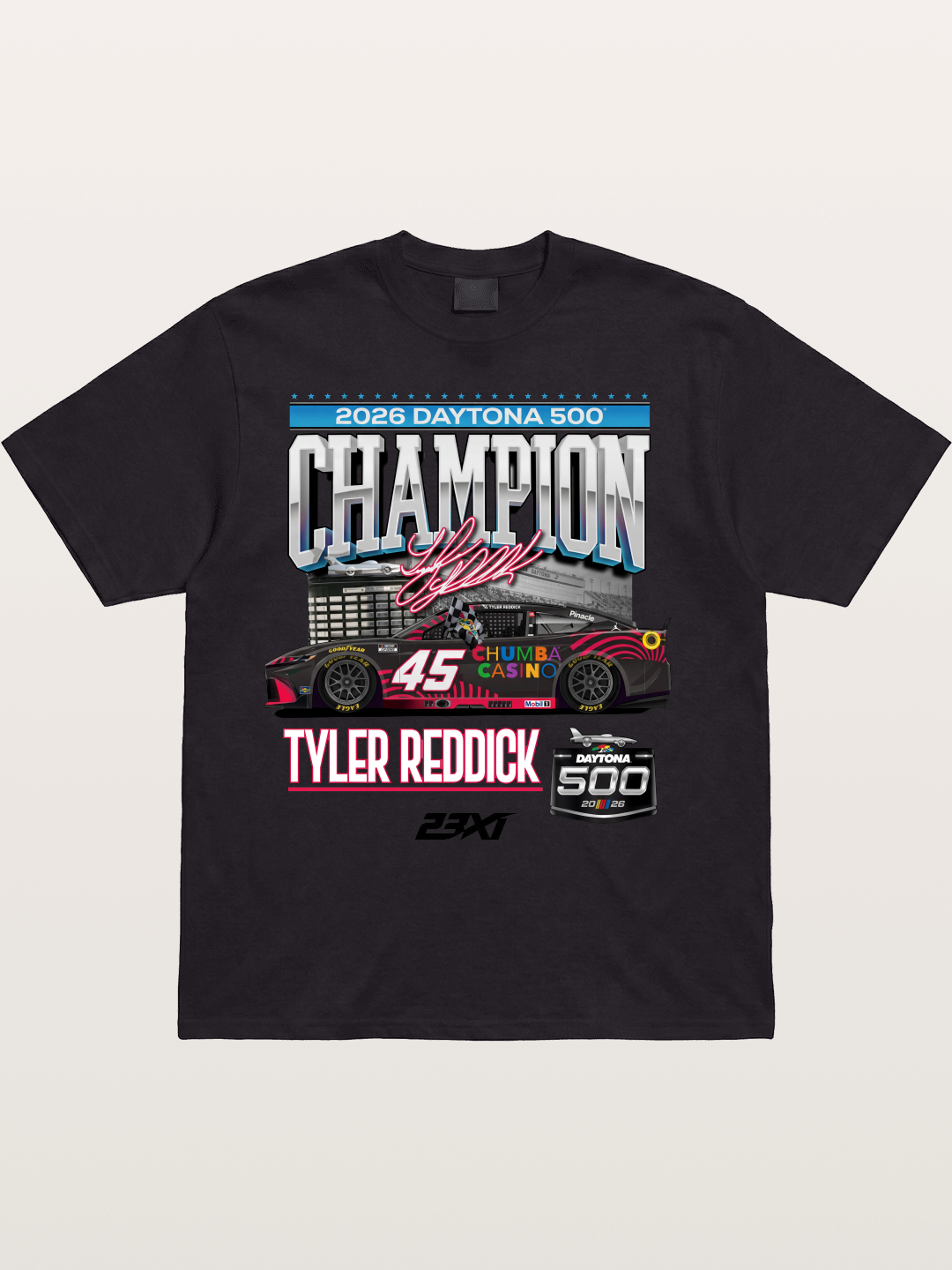 Tyler Reddick Daytona 500 Champion Print Cotton T-shirt