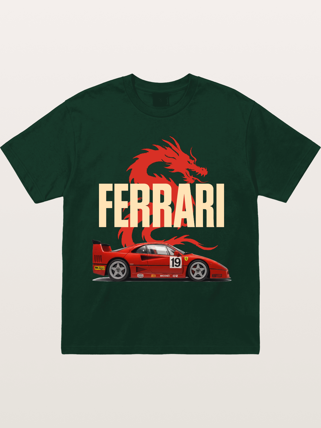 Ferrari F40 Red Dragon Theme Gildan T-shirt