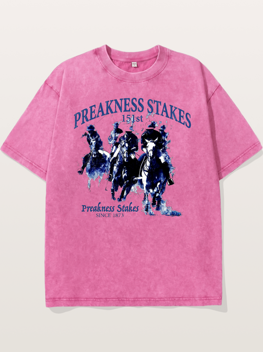 Preakness Stakes Watercolor Print Washed T-shirt