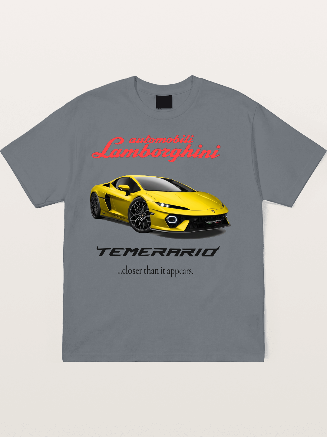 Lamborghini Temerario Yellow Sports Car Cotton T-shirt