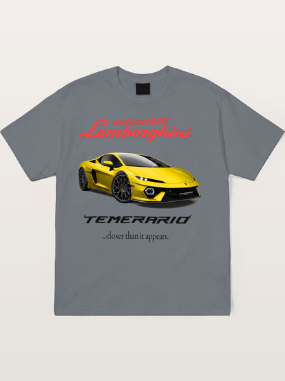 Lamborghini Temerario Yellow Sports Car Cotton T-shirt