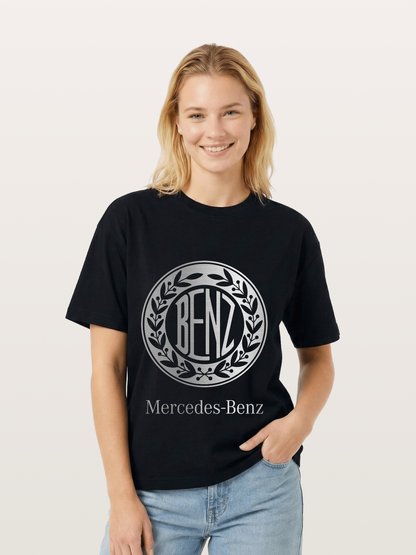 Benz Retro Lettermark Silver Texture Gildan T-shirt
