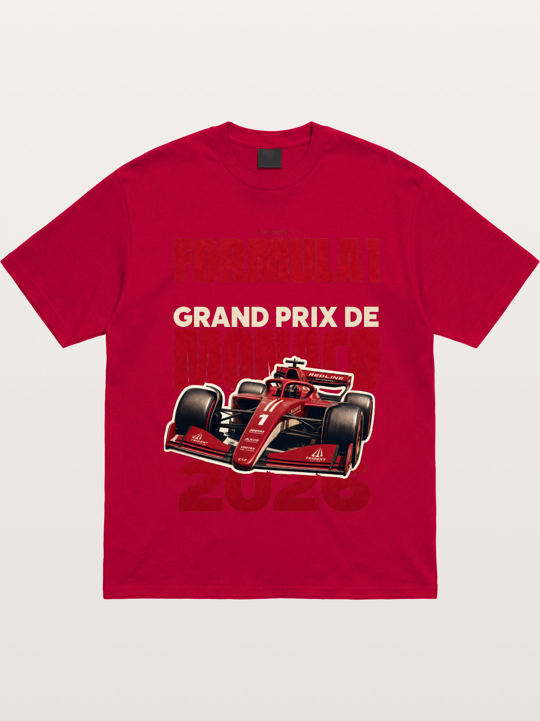 Monaco F1 2026 Red Print Gildan T-shirt