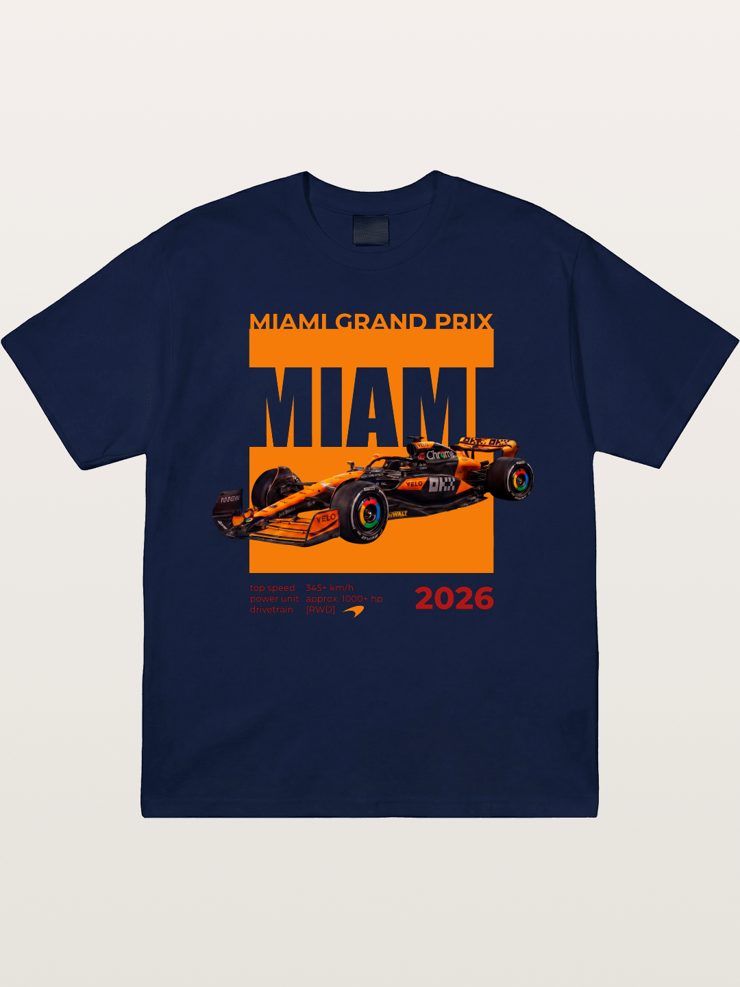 Miami GP Orange F1 Car Gildan T-shirt