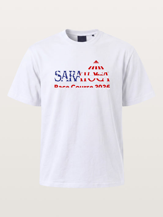 Saratoga Race Course Star Spangled Text Cotton T-shirt
