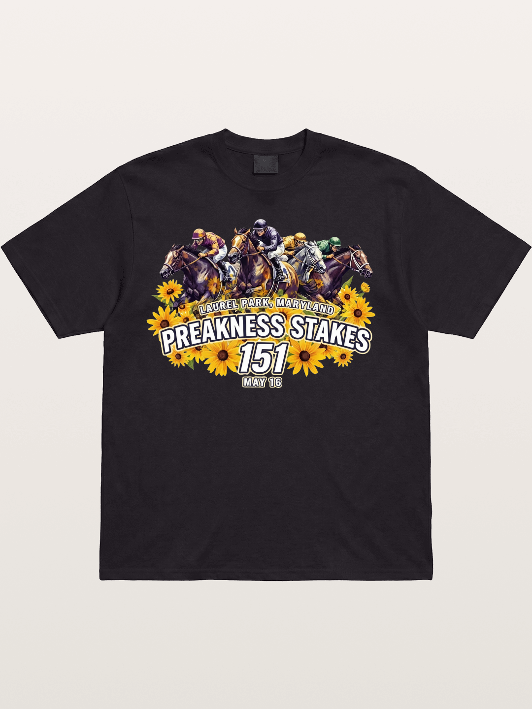 Preakness 151 Sunflower Racing Art Cotton T-shirt
