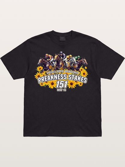 Preakness 151 Sunflower Racing Art Cotton T-shirt