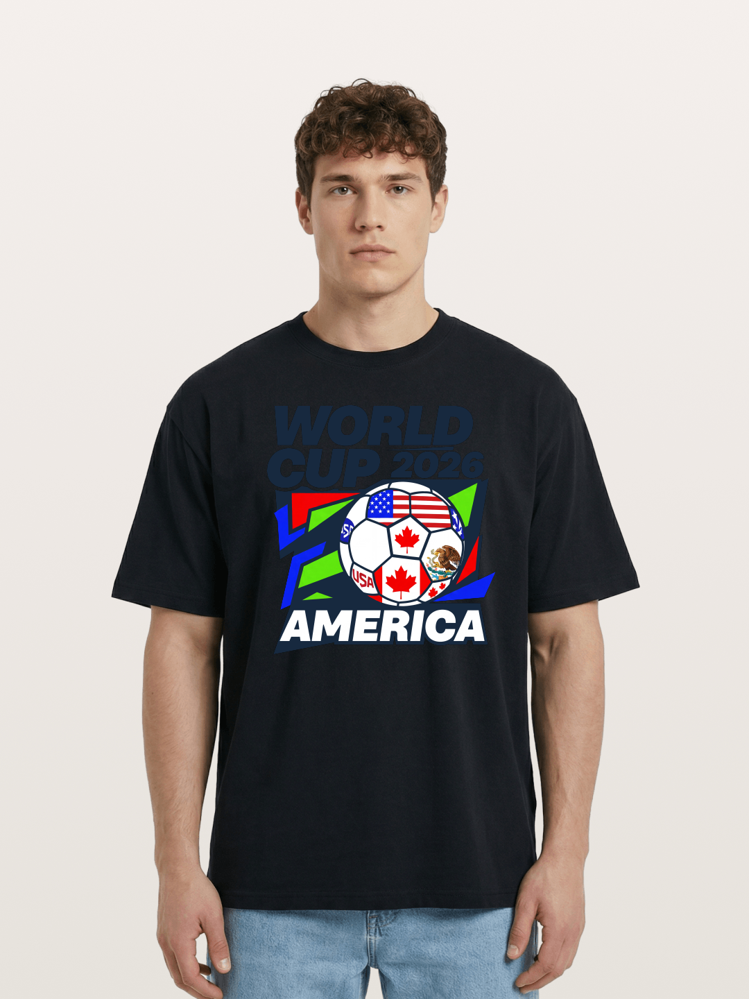 World Cup 2026 America Geometric Cotton T-shirt