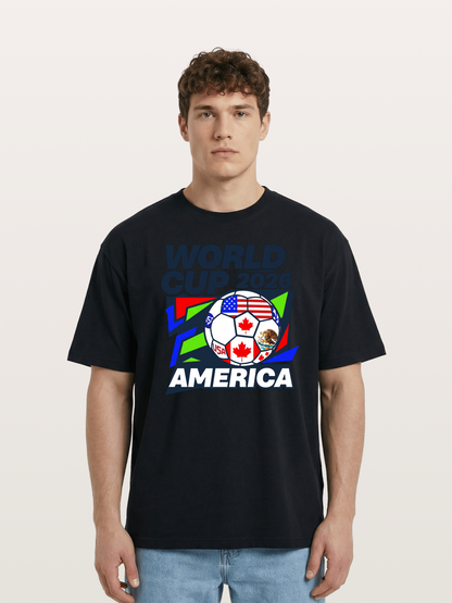 World Cup 2026 America Geometric Cotton T-shirt