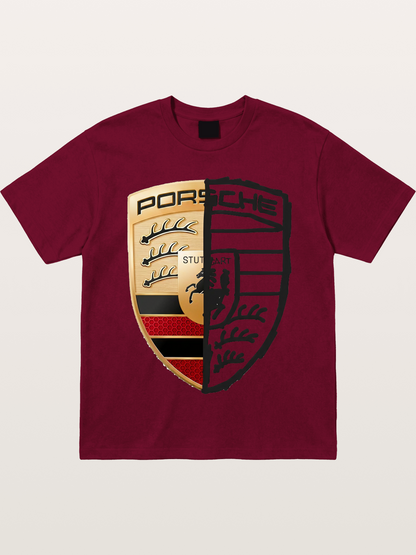 Porsche Half Sketch Half Real Gildan T-shirt