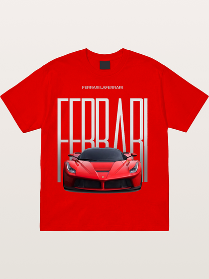 Red Ferrari LaFerrari Hypercar Cotton T-shirt