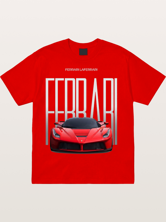 Red Ferrari LaFerrari Hypercar Cotton T-shirt