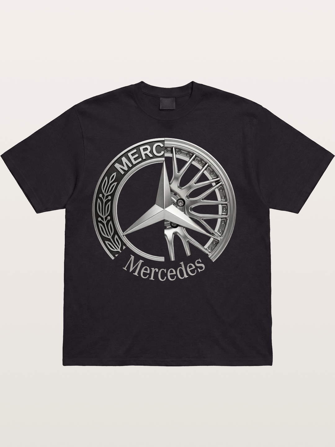 Mercedes Benz Wheel Emblem Art Cotton T-shirt