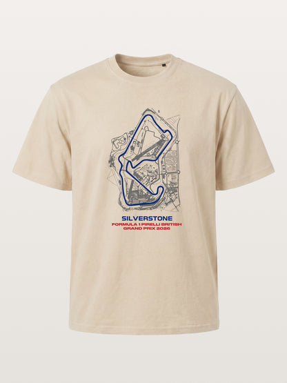 Silverstone Circuit Blueprint Layout Gildan T-shirt
