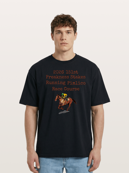 151st Preakness Yellow Silks Horse Cotton T-shirt