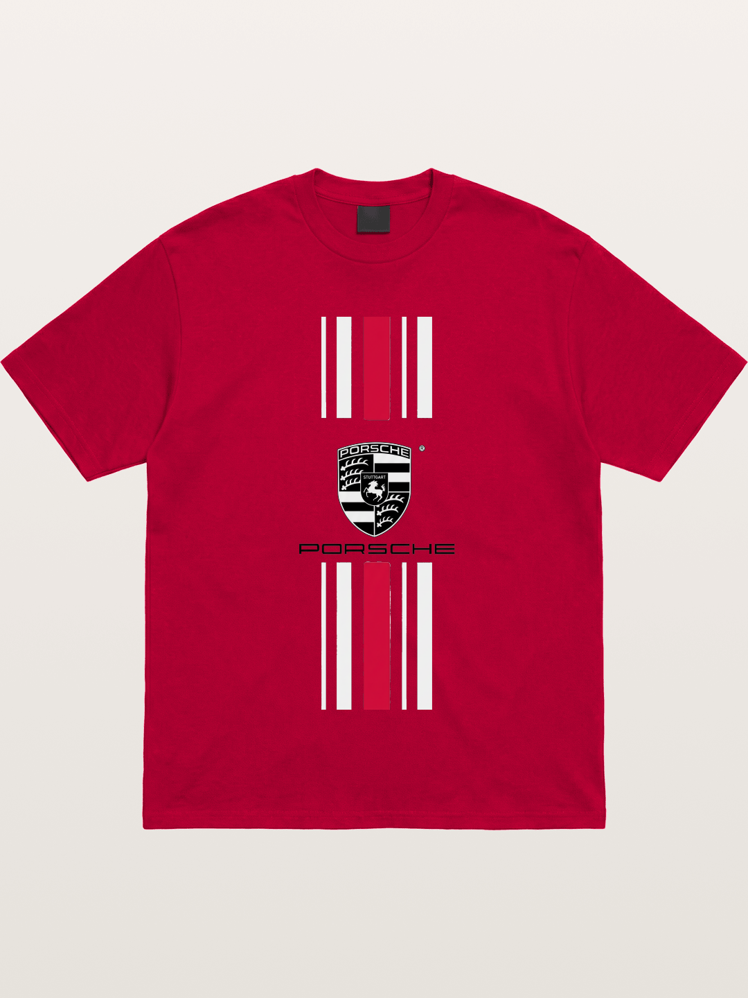 Porsche Crest Striped Design Gildan T-shirt