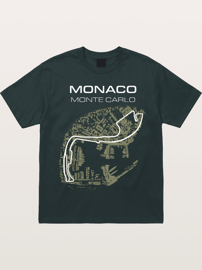 Monaco Grand Prix Vintage City Circuit Map Gildan T-shirt
