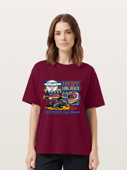 IndyCar Long Beach Vintage Art Gildan T-shirt