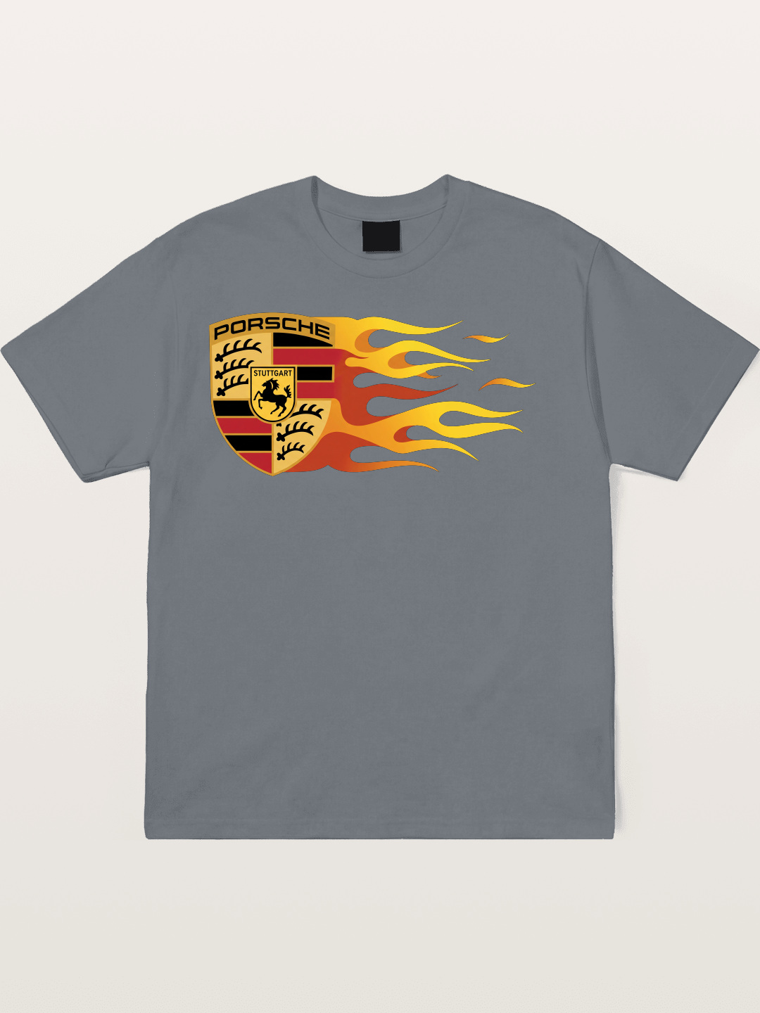 Porsche Crest With Flame Accents Cotton T-shirt