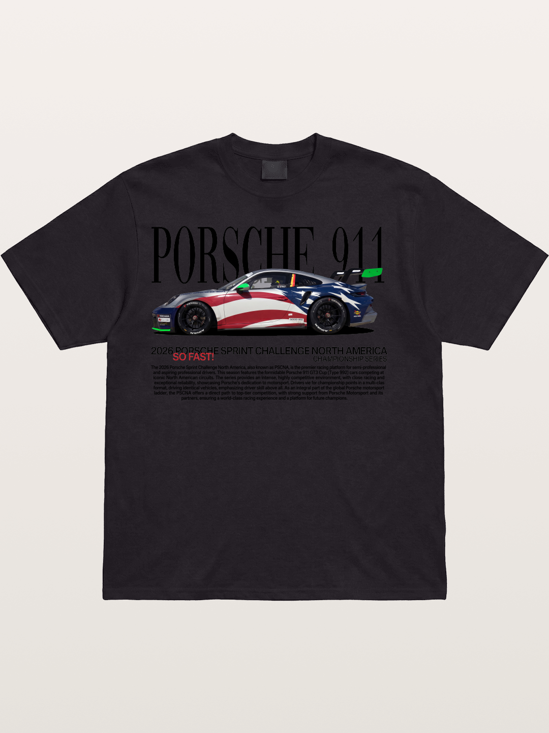 Porsche 911 Sprint Challenge Livery Cotton T-shirt