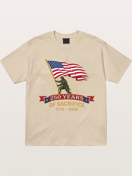 250 Years of Sacrifice Soldier Flag Gildan T-shirt