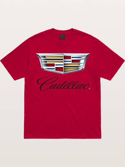 Cadillac Emblem Script Print Gildan T-shirt