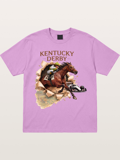 Derby Horse & Race Car Collage Design Gildan T-shirt